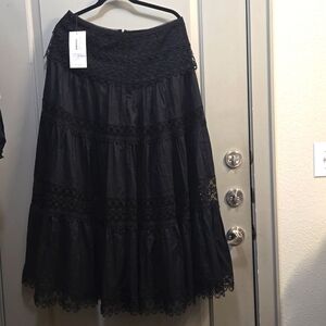 Brand New Charo Ruiz Ibiza LONG Skirt in Black Size L